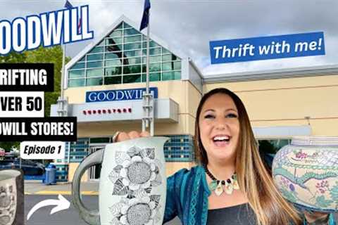 THRIFTING OVER 50+ GOODWILL THRIFT STORES! Epic Goodwill Thrift Tour | Thrift With Me! Episode 1