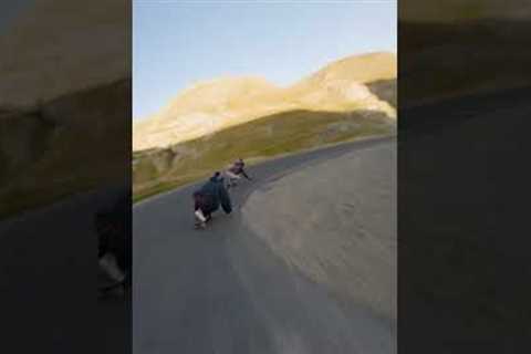 Downhill skateboard and rock on the road #extreme #sport #longboard #crash #fail #insane #viral