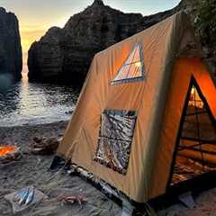 3 Days SOLO CAMPING - BIG CRAB, Fishing. CATCH and COOK - Survival Skills - BUSHCRAFT Tent Shelter