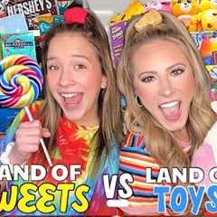 LAND OF SWEETS 🍭🧁VS LAND OF TOYS 🧸🪀 NO BUDGET TARGET SHOPPING CHALLENGE!