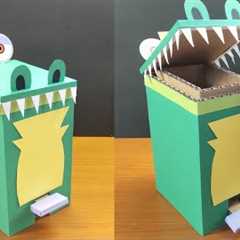 DIY Funny Trash Bin Toy from Cardboard Craft Ideas with FNAF Monty-like😅