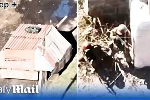 Russia's new 'turtle tank' covered in armour and drone defences leads assault on Krasnohrivka