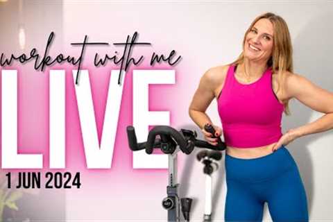 LIVE Indoor Cycling Workout! | 45-minute Indoor Cycling Class + Encore