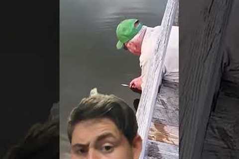 Grandpa catches 16 lbs bass with bare hands!
