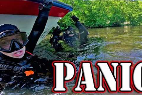 I Almost DROWNED While Scuba Diving! Dark Water TREASURE Hunting!