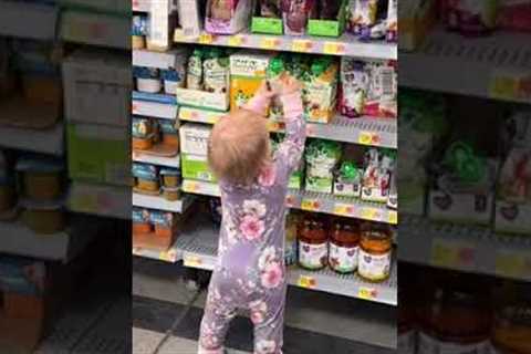 Baby goes shopping for the first time #shorts