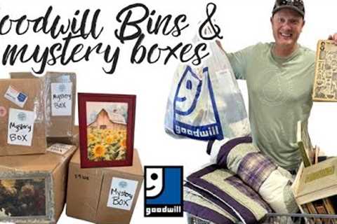 We spent $80 at Goodwill Bins Thrift with us &amp; Mystery Boxes Cottage Home Decor Reselling for..
