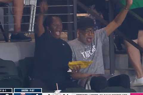 Home run for first hit and parents go crazy!! Justyn-Henry Malloy hits HR as first hit!
