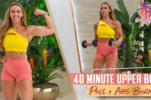 Lean Arms Upper Body At Home Biceps and Back Workout Plus Abs Workout | STF - Day 22