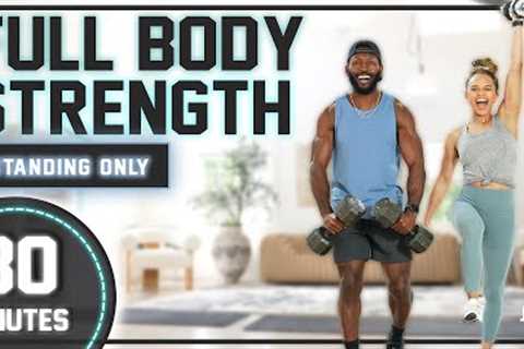 30 Minute Full Body Dumbbell Strength Workout [All Standing/No Repeat]