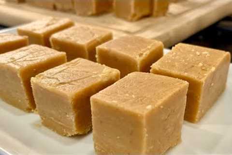 Fast and Easy Dessert! Sweetened condensed milk and peanut butter. 3 ingredient peanut butter fudge!