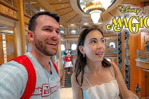 Boarding Disney's FIRST Ever Cruise Ship, The Disney Magic | Sail Away Room Tour &amp; Rapunzel’s..