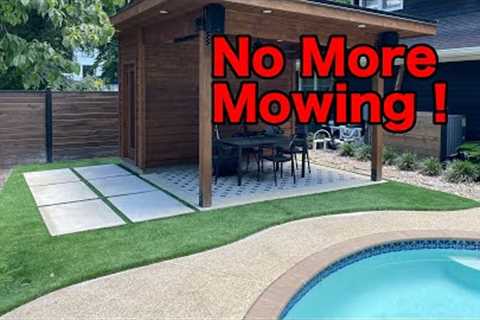 How to Install Artificial Turf DIY One Person | Pool Cabana and Low maintenance