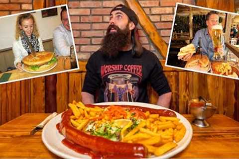 EATING THE BIGGEST BRATWURST IN GERMANY AT FRANKFURT'S FAMOUS GIANT FOOD RESTAURANT | BeardMeatsFood