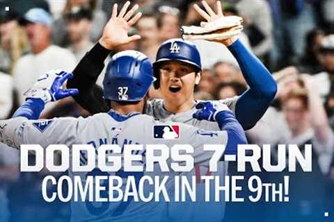 EVERY RUN of the Dodgers 7-run ninth inning COMEBACK! (Full inning!)