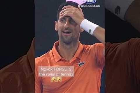 Novak FORGETS the rules of tennis!! 🤣🤣 #shorts #9WWOS #tennis #AusOpen #Djokovic #Kyrgios