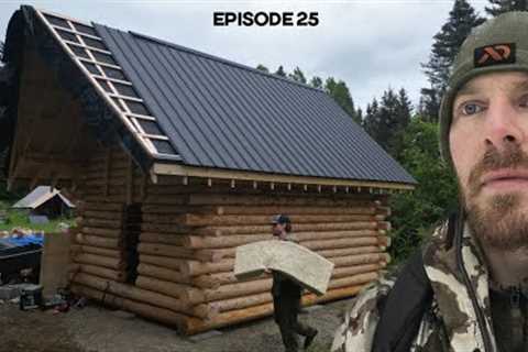 Log Cabin Build on Off-Grid Homestead |EP25| Insulation + Floor