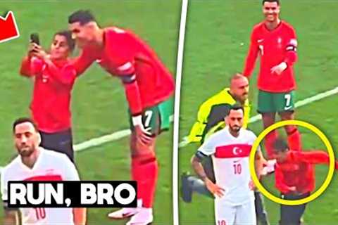 Cristiano Ronaldo Take a Selfie with Turkish Pitch Invader &amp; Smile after That 😍❤️