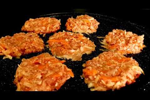 I cook dinner in 10 minutes. Recipe for minced meat with potato and carrot