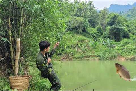Super fishing skills. Binh brings fish to sell. Repair water sources for the farm. Cooking.