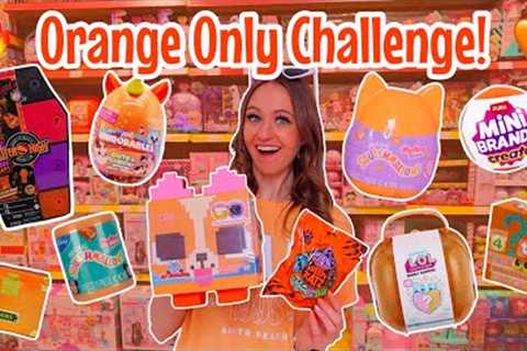 Shop with me for *ORANGE ONLY* Mystery Toys Challenge!!😱🍑🥕🎃🧡 *OMG....🫢* | Rhia Official♡