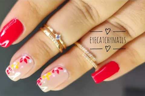 Easy and simple Flower Nail art design for spring using safety pin at home for beginners #nailart