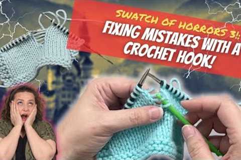 Fixing Knitting Mistakes with a Crochet Hook with Slow-Motion!