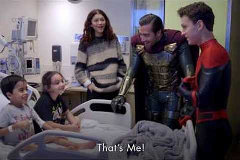 Spider-Man Cast Tom Holland, Zendaya, Jake Gyllenhaal Surprises Kids at Children's Hospital LA