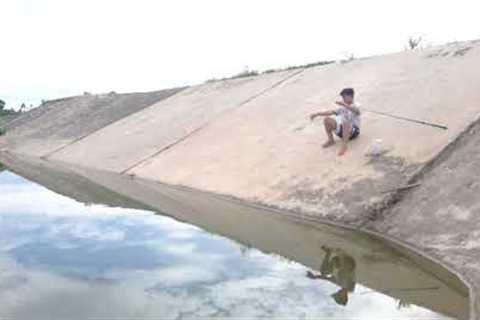 Fishing by the lake with my friends
