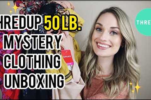 HUGE 50 lb. Mystery Box Unboxing - Thredup Bulk Mixed Clothing to Resell on Poshmark for Profit $$$