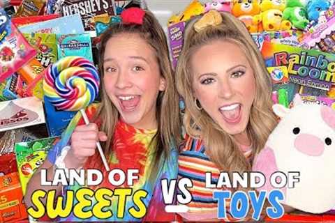 LAND OF SWEETS 🍭🧁VS LAND OF TOYS 🧸🪀 NO BUDGET TARGET SHOPPING CHALLENGE!