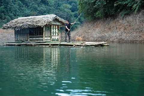 Build a Shelter River Survival (Start to Finish), Relaxing Fishing, Catch and Cook