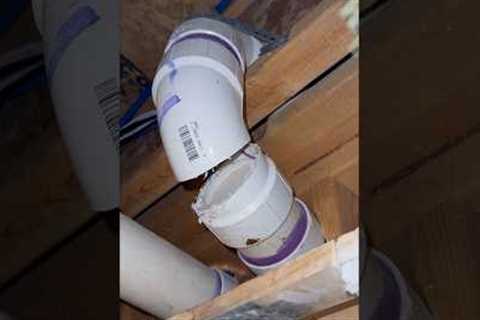 Difficult Plumbing Repair: Replacing A 3” PVC 90 #plumbing #shorts