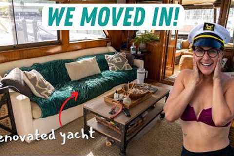 Starting Boat Life in a Renovated 1977 Hatteras 53 Motor Yacht (FULL TOUR)