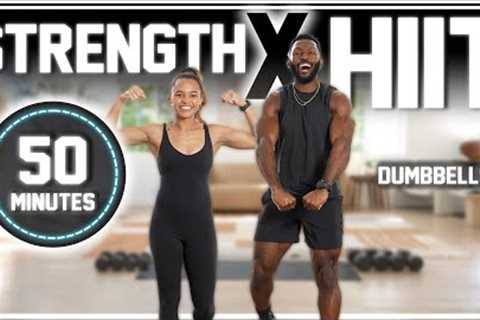 50 Minute Full Body Dumbbell Strength &amp; HIIT Workout ( Build Muscle / Burn Body Fat)