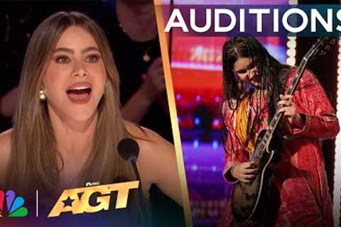 10-Year-Old Guitarist Maya Neelakantan Performs Last Resort | Auditions | AGT 2024