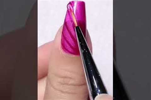 Shell Nail Design with Crystal Cat Eye Gel Polish