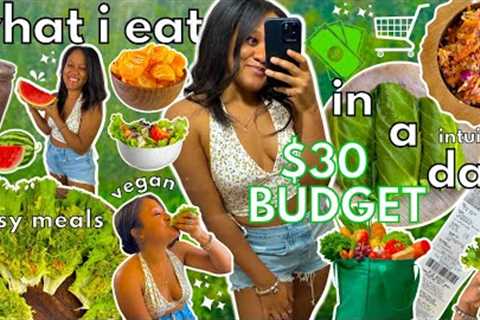 RAW VEGAN ON A $30 BUDGET | What I Eat in a Day (EASY &amp; CHEAP MEALS) 🍉🍒🫐