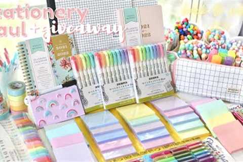 Back to school supplies shopping, huge stationery haul, &amp; giveaway 2021 ✏️🌸