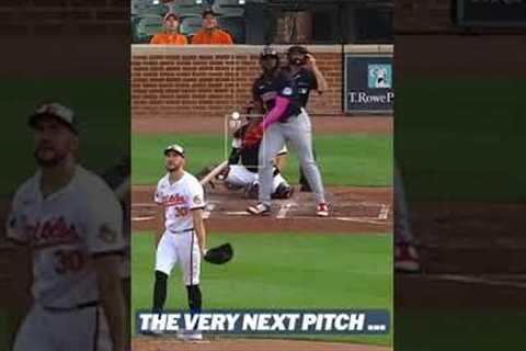 Jhonkensy Noel tosses his bat, then hits a HOMER in his first career MLB at-bat!