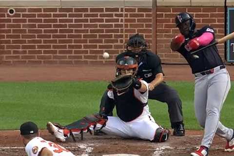 Guardians rookie loses bat THEN homers in first at-bat ever!! Jhonkensy Noel's amazing first HR