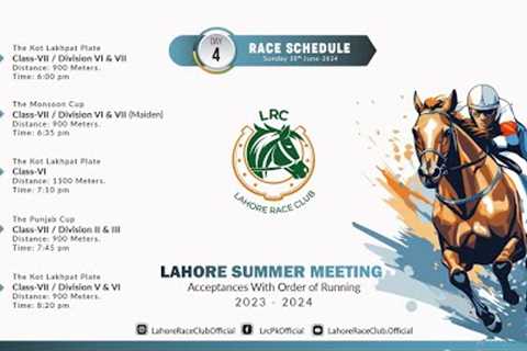 LRC Live  - 4th Day Lahore Summer Meeting 2023-2024 | June 30th, 2024 #horse #race #horseracing