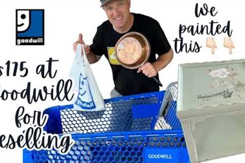 What Will $175 Get At Goodwill?  Thrifting For Resell and Painting an Antique Table We Thrifted
