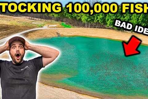 Stocking 100,000 FISH in My BACKYARD Pond!!! (Surprise Catch Clean Cook)