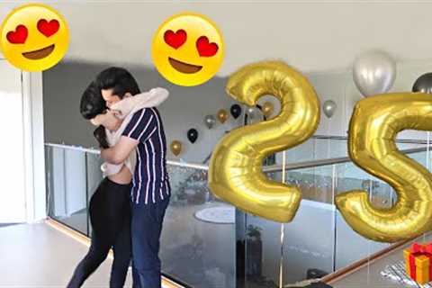 GIRLFRIEND SURPRISES BOYFRIEND WITH 25 GIFTS FOR HIS 25TH BIRTHDAY! | *REACTION + GIFT REVEAL*