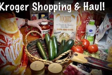 ASMR Shop with me! (Soft Spoken) Kroger grocery store shopping &amp; haul! Beautiful food and..