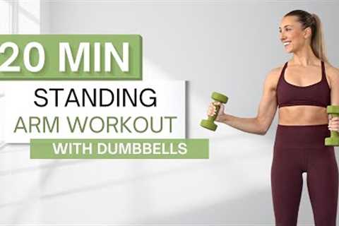 20 min STANDING ARM WORKOUT | With Dumbbells | No Pushups