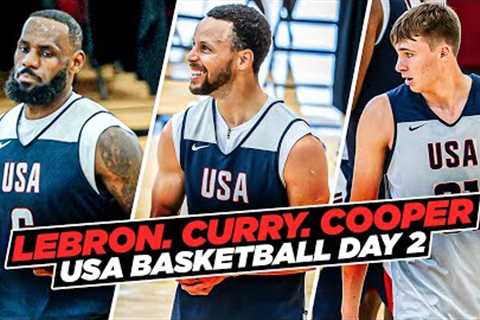 LeBron James &amp; Steph Curry vs Cooper Flagg During USA Basketball Scrimmage
