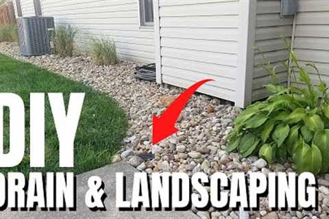 DIY French Drain &amp; Landscaping | River Rock | Yard Drainage Solution