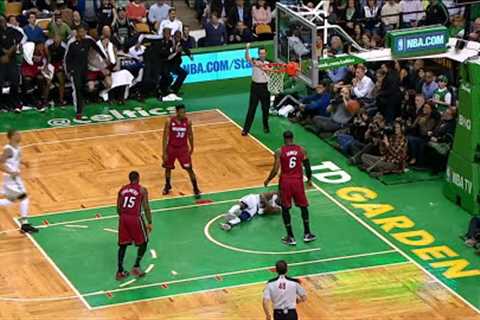 LeBron James' MONSTER alley-oop slam vs Celtics!
